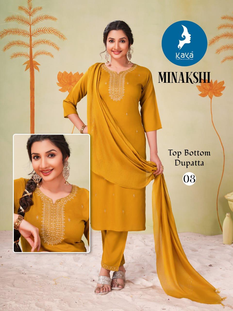 Minakshi By Kaya Rayon Kurti With Bottom Dupatta Wholesalers In Delhi